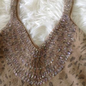 NWOT BCBG Leopard Tank with Embellished Neckline